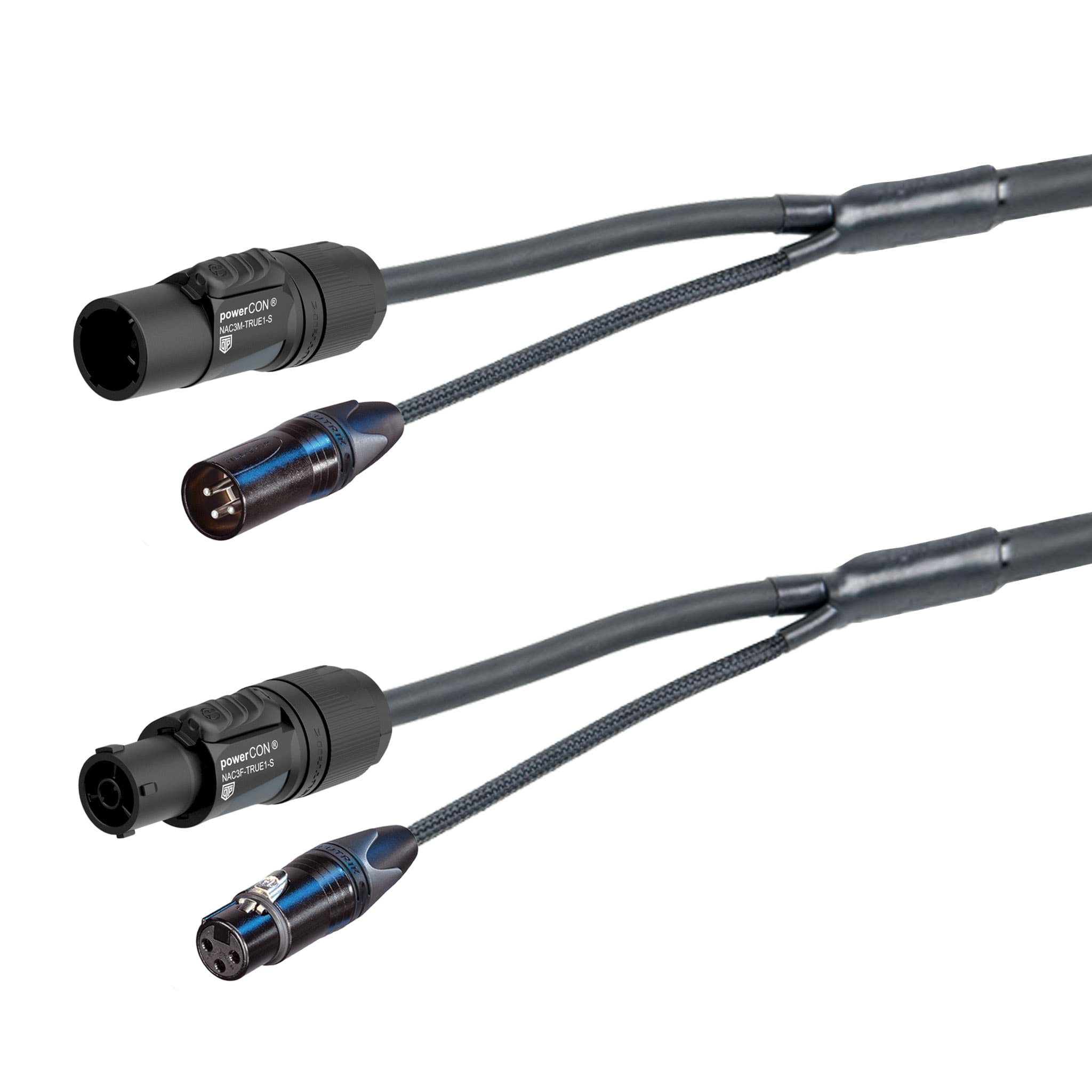combi Power+DMX 1,5mm2 powerCON TRUE1 + XLR3 zwart  5,0m d15mm
