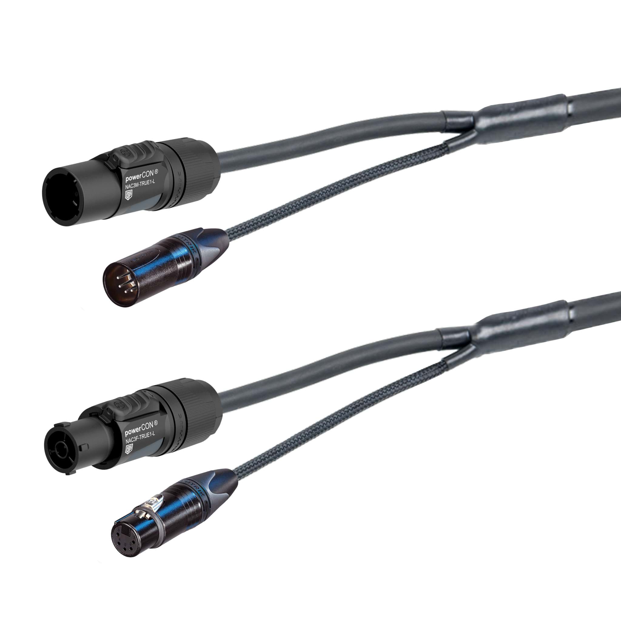 combi Power+DMX 2,5mm2 powerCON TRUE1 + XLR5-1p zwart 50m