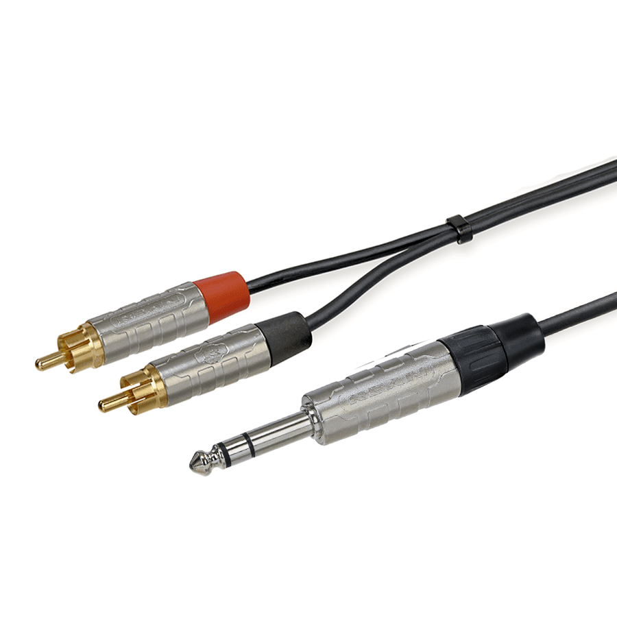 Signaalkabel Y-SPLIT met REAN Jack6.3-2xRCA