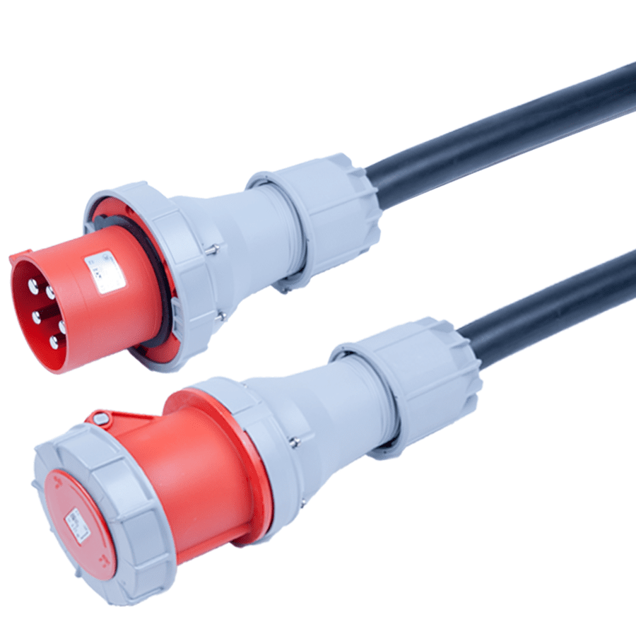 CEE 125A 400V 5p rood PCE verlengkabel