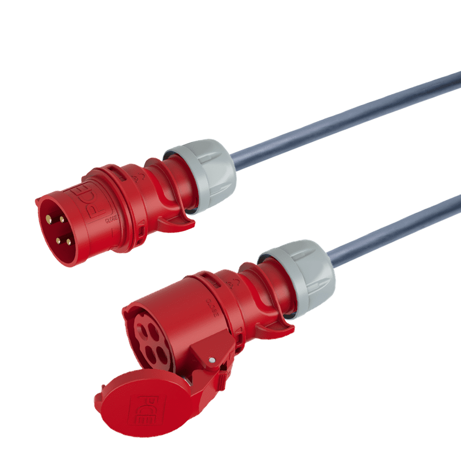CEE 16A 400V 4p rood PCE verlengkabel