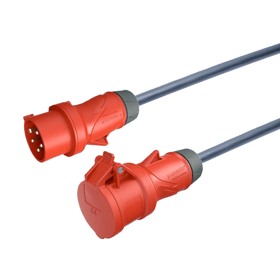 CEE 16A 400V 5p rood Mennekes verlengkabel