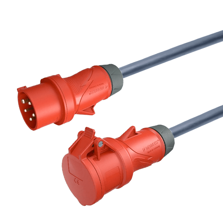CEE 32A 400V 5p rood Mennekes verlengkabel
