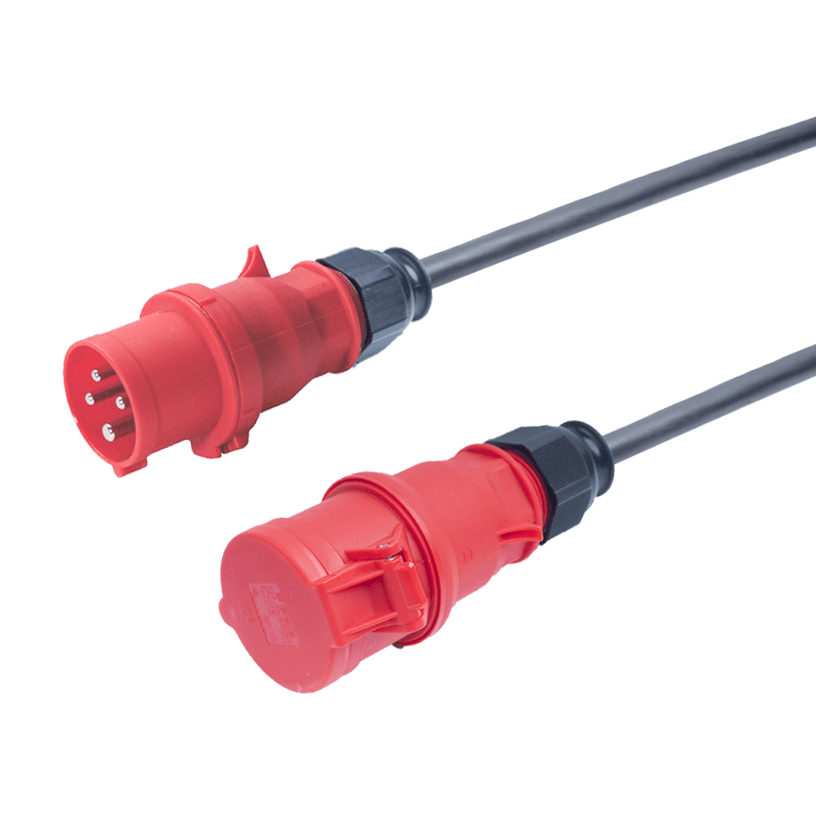CEE 16A 400V 4p rood Bals verlengkabel
