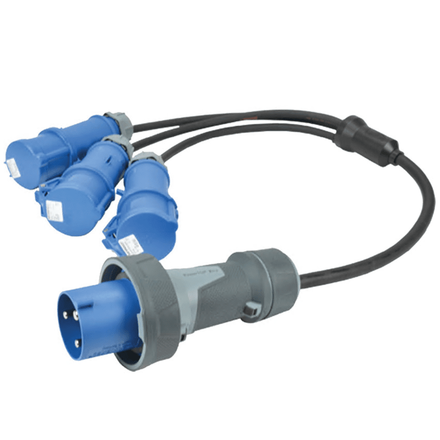 Y-splitter 3 pin 16A 250V 3weg