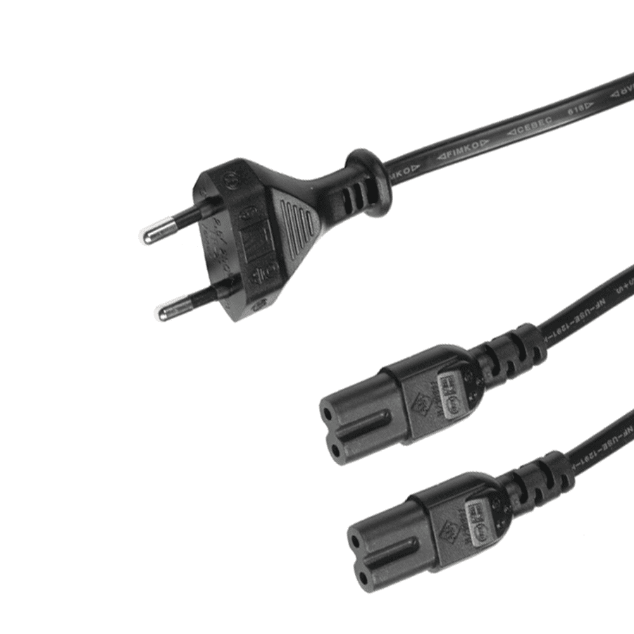 Netsnoeren Y-splitter Europlug naar C7