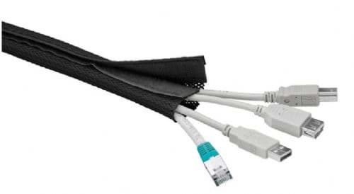 Cable Socks with velcro 30mm Black  25 meter