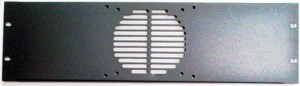 frontplaat 19inch 3HE-U gaten voor 1x fan 120x120 staal zwart