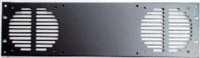 frontplaat 19inch 3HE-U gaten voor 2x fan 120x120 staal zwart