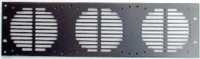 frontplaat 19inch 3HE-U gaten voor 3x fan 120x120 staal zwart