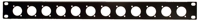 frontplaat 19inch 1HE-U gaten 12x XLR-D- staal zwart