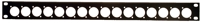 frontplaat 19inch 1HE-U gaten 16x XLR-D- staal zwart