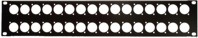 frontplaat 19inch 2HE-U gaten 32x XLR-D- staal zwart