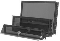 securitycover plexiglas met slot 19inch 2HE 35mm zwart