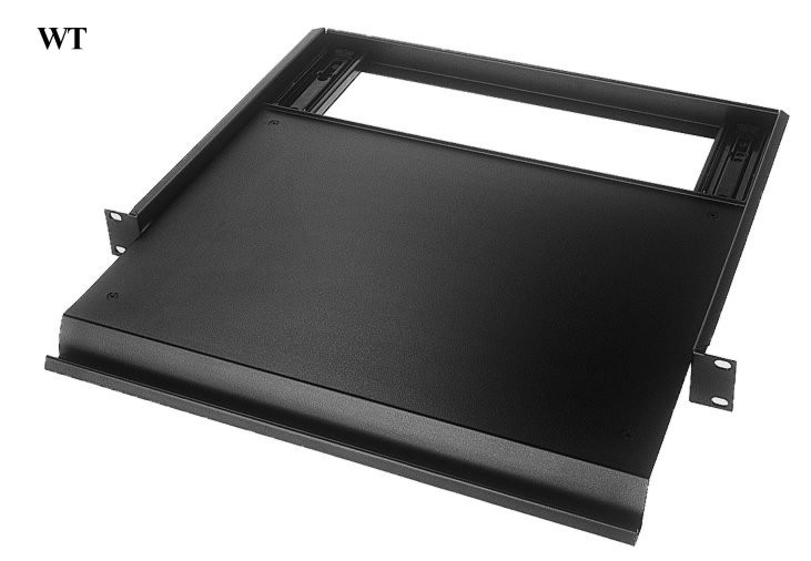 schrijfplateau uitschuifbaar 19inch 1HE zwart