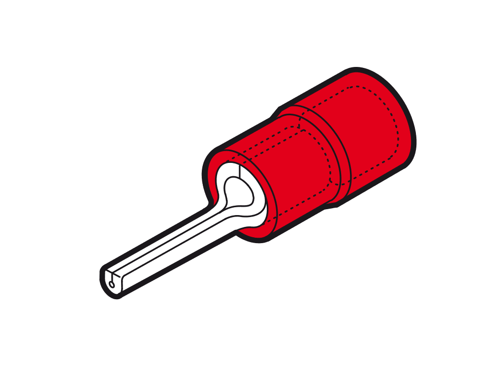 pinkabelschoen geisoleerd 0.25-1.5mm2 rood L7.8mm PC-V0 VPE100