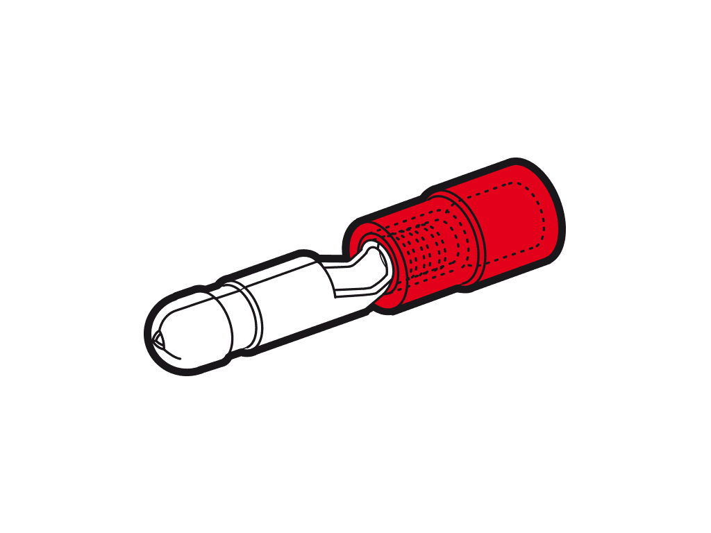rondsteker male geisoleerd 0.25-1.5mm2 rood D4mm PC-V0 VPE100