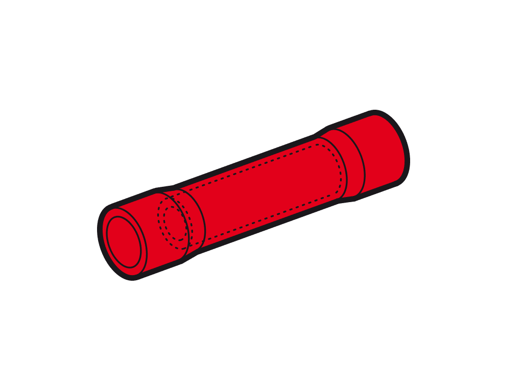 doorverbinder geisoleerd 0.25-1.5mm2 rood PVC VPE100
