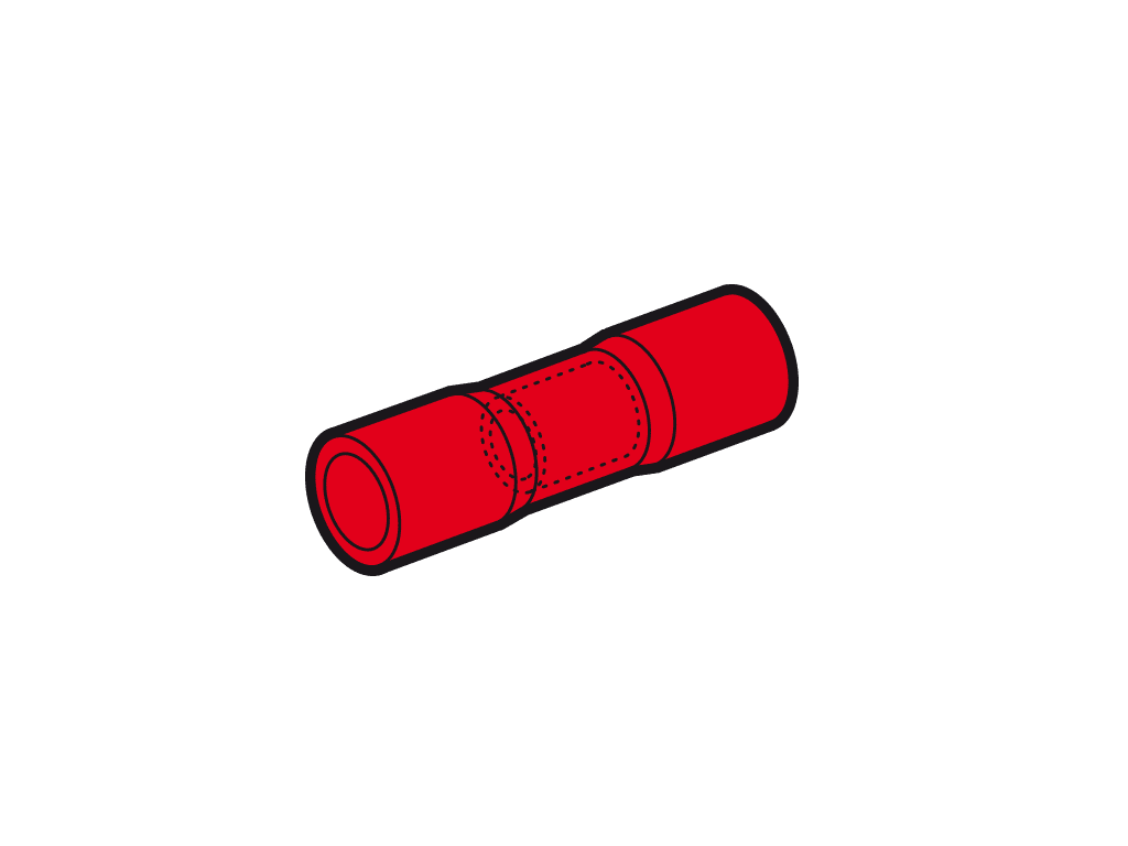 doorverbinder geisoleerd 0.25-1.5mm2 rood parallel PVC VPE100