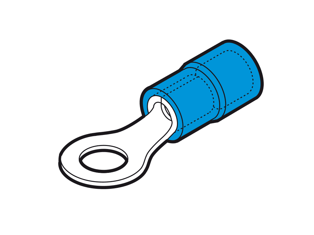 ringkabelschoen geisoleerd 1.5-2.5mm2 blauw M12 PVC VPE100