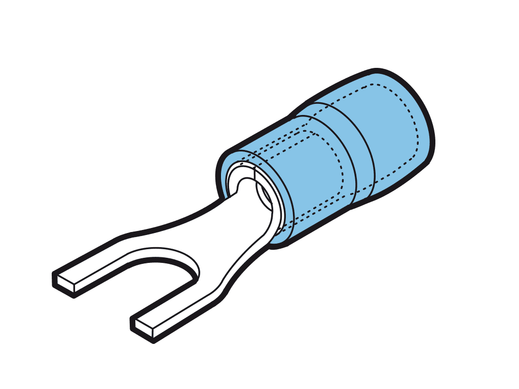 vorkkabelschoen geisoleerd 1.5-2.5mm2 blauw  6.4mm W9.3mm PA6.6 VPE100