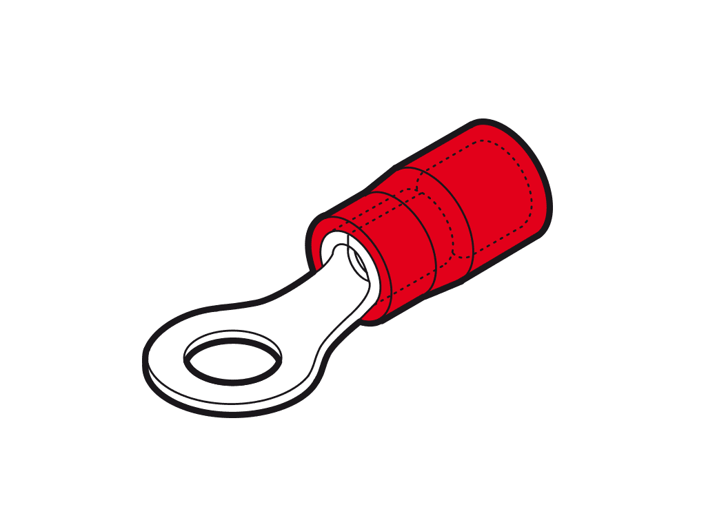 ringkabelschoen geisoleerd 0.25-1.5mm2 rood M8 PC-V0 VPE100