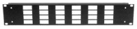 frontplaat 19inch 2HE-U gaten 4Rx6xGST183 staal zwart (tbv CBox)