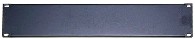 frontplaat 19inch 2HE-U blind staal zwart