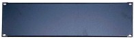 frontplaat 19inch 3HE-U blind aluminium zwart
