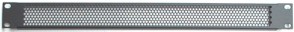 frontplaat 19inch 1HE-U ventilatie geperforeerd staal zwart