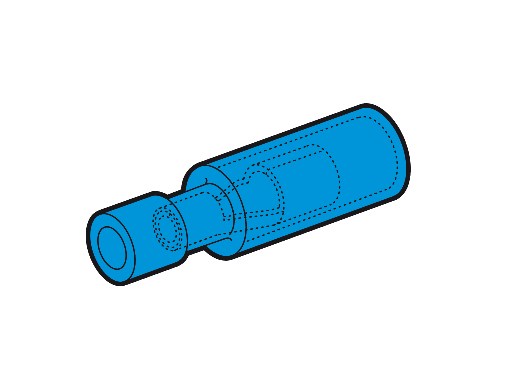 rondsteker female geisoleerd 0.25-1.5mm2 blauw D5mm PC-V0 VPE100