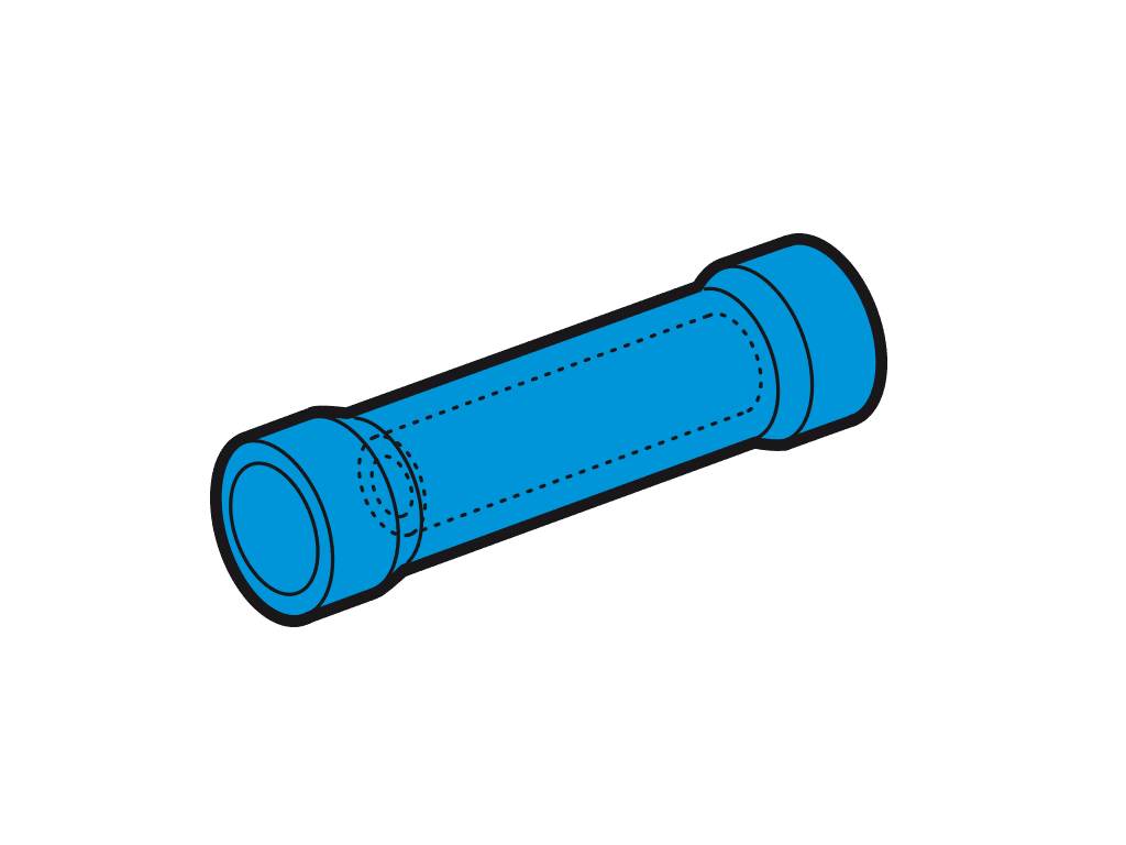 doorverbinder geisoleerd 1.5-2.5mm2 blauw PVC VPE100