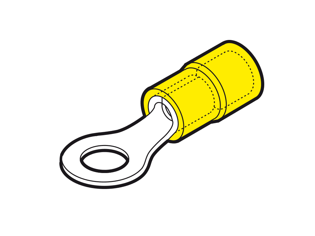 ringkabelschoen geisoleerd 4-6mm2 geel M8 L=27.7mm PVC VPE100