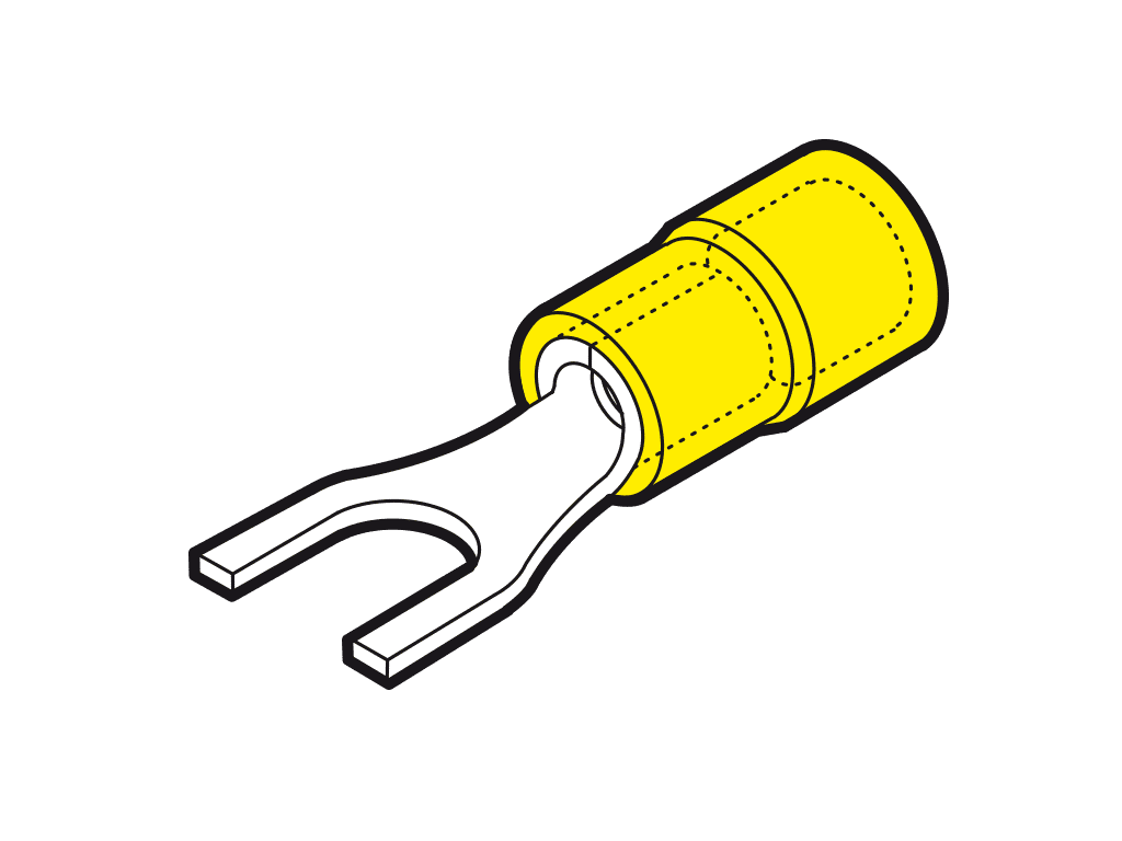vorkkabelschoen geisoleerd 4-6mm2 geel 15mm PVC VPE100