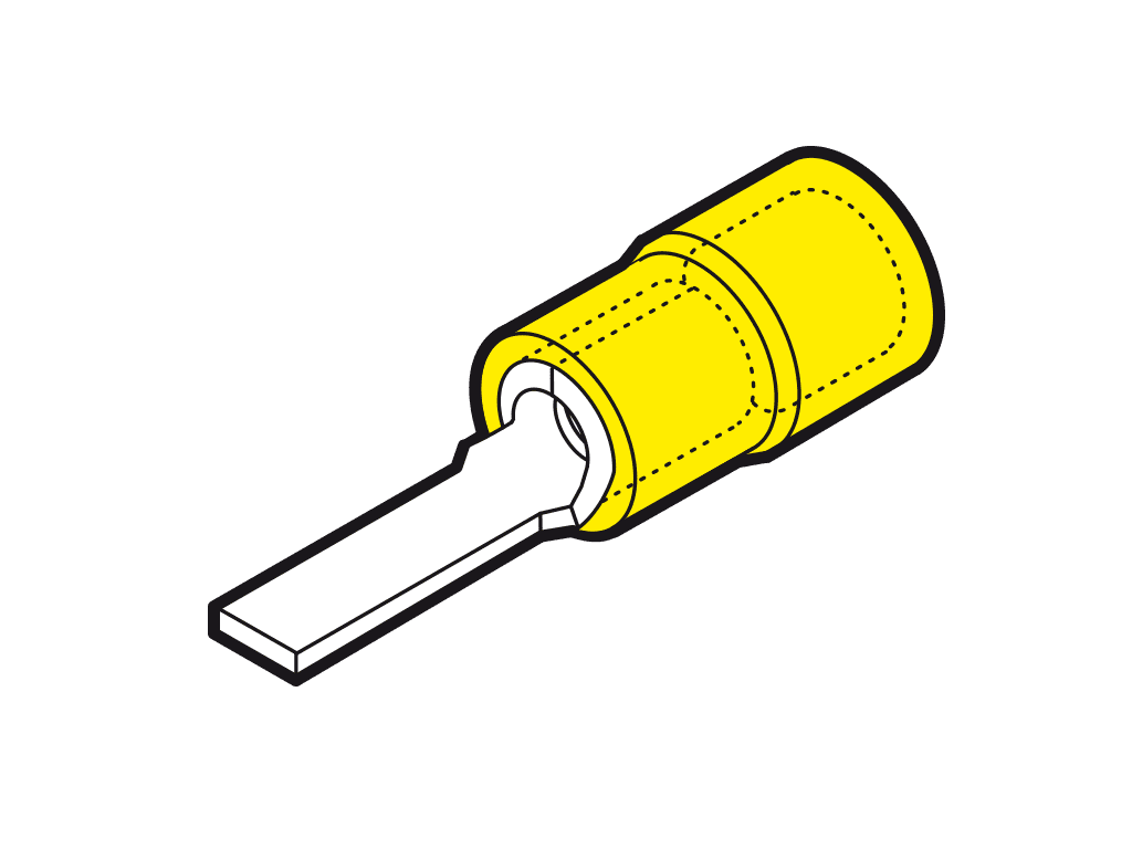 vlakstiftkabelschoen geisoleerd 4-6mm2 geel 19.2mm PVC VPE100