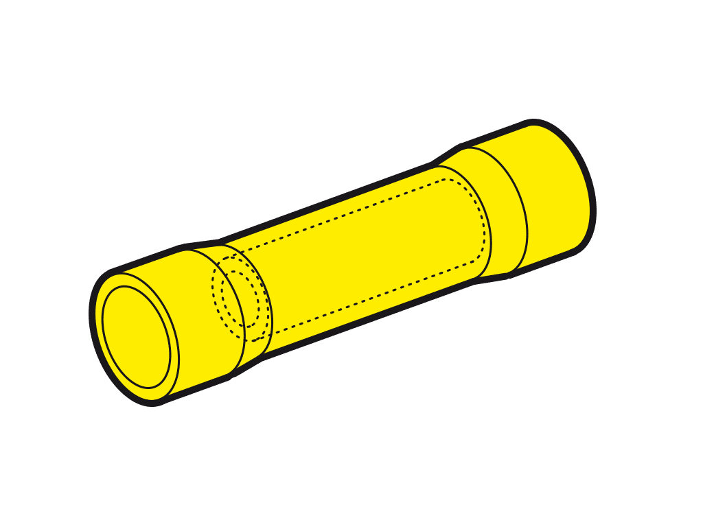 doorverbinder geisoleerd 4-6mm2 geel PVC VPE100