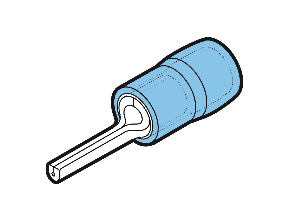 vlakstiftkabelschoen geisoleerd 1.5-2.5mm2 blauw 13.0mm PA6.6 VPE100