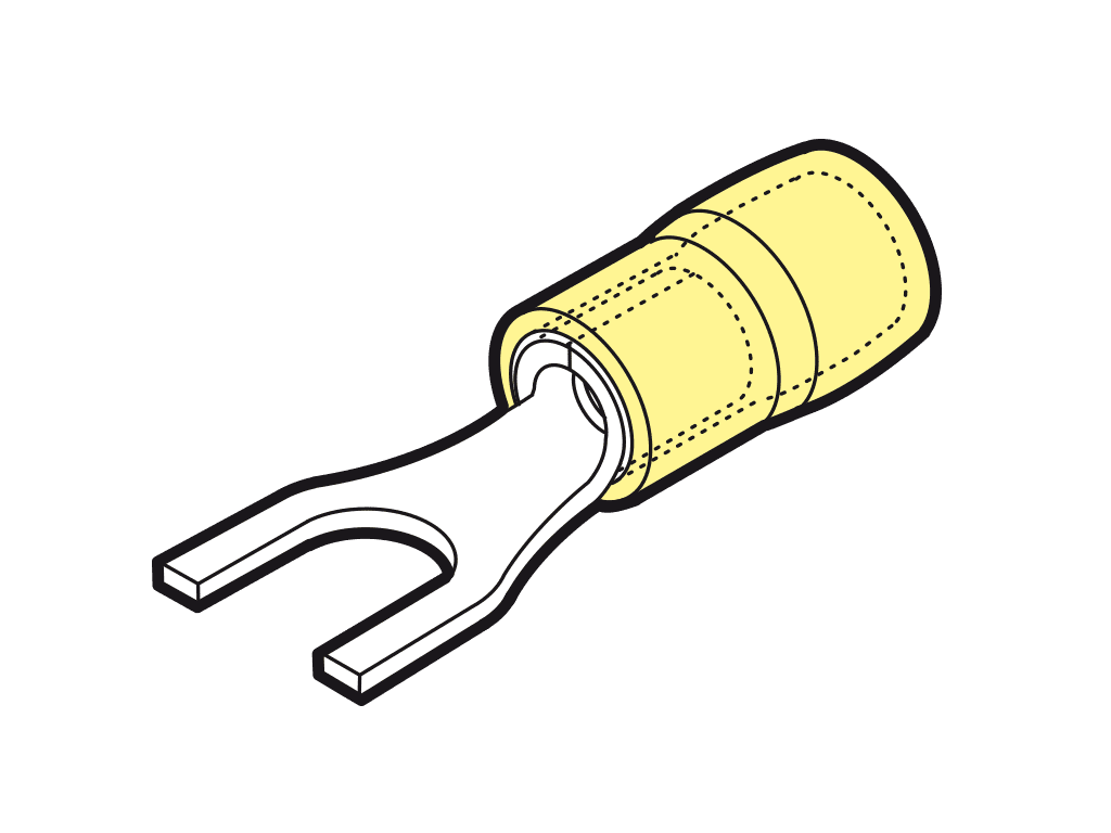 vorkkabelschoen geisoleerd 4-6mm2 geel  6.4mm PA6.6 VPE100