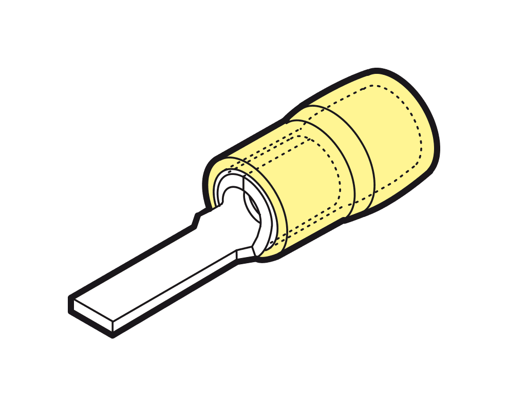 vlakstiftkabelschoen geisoleerd 4-6mm2 geel 18.0mm PA6.6 VPE100