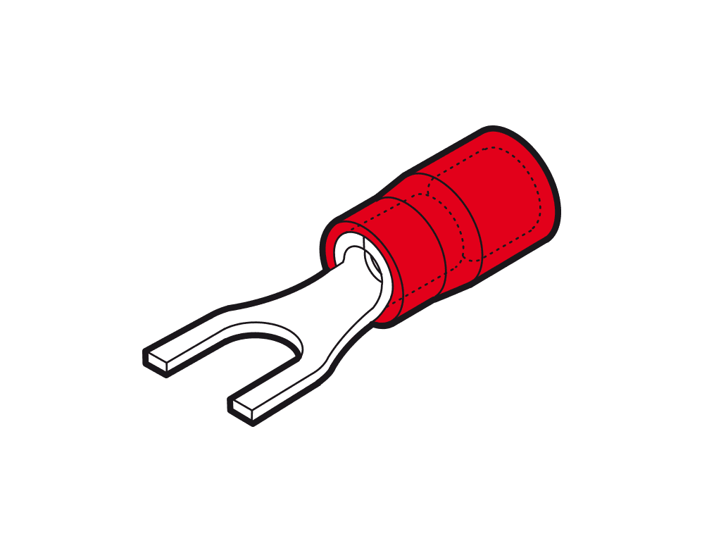vorkkabelschoen geisoleerd 0.25-1.5mm2 rood  3.7mm W6.4mm PC-V0 VPE100