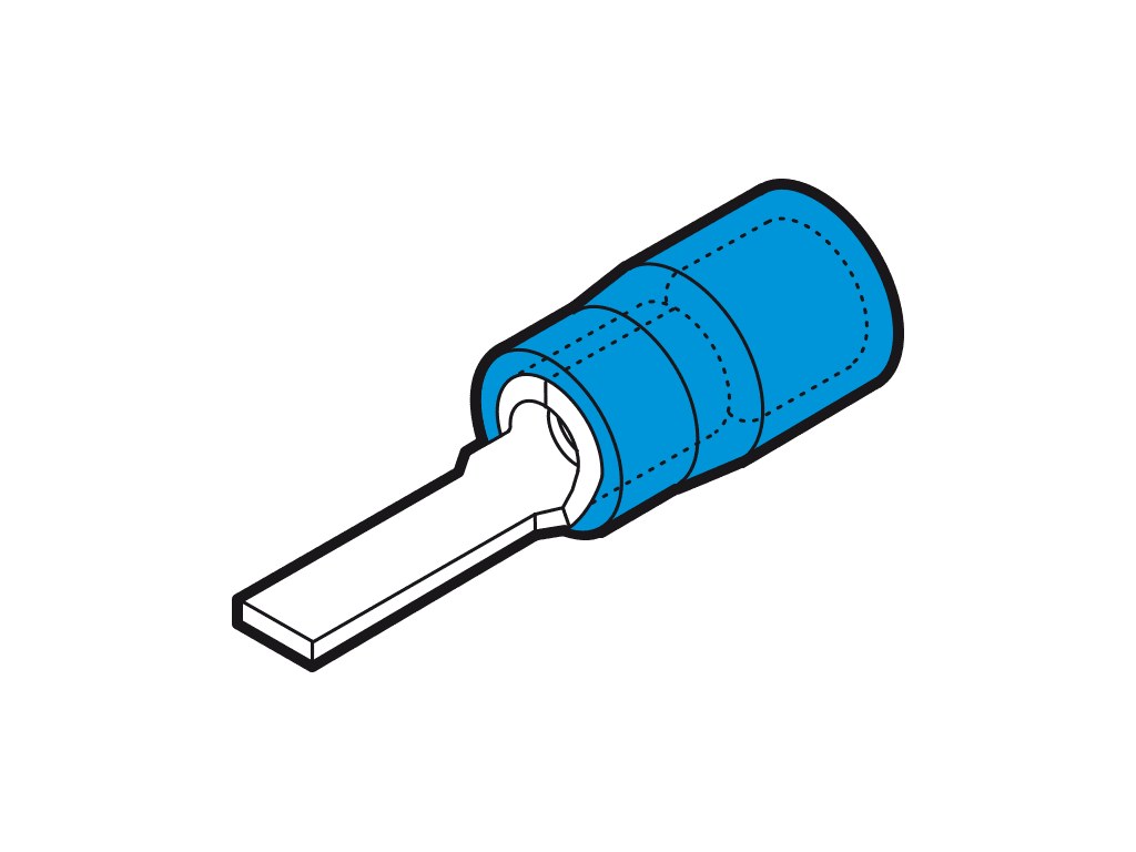 vlakstiftkabelschoen geisoleerd 1.5-2.5mm2 blauw 13.3x2.5mm PC-V0