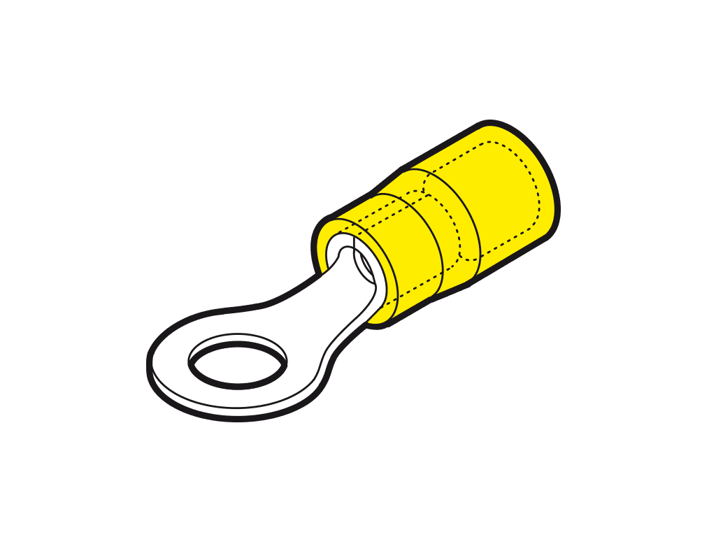ringkabelschoen geisoleerd 4-6mm2 geel M8 L=27.7 PC-V0 VPE100