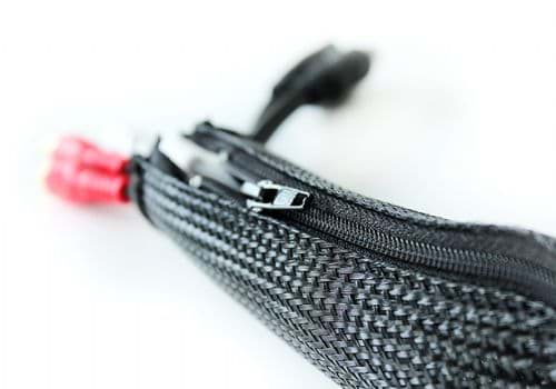 Cable Socks with zip 75mm Black  0,5 meter