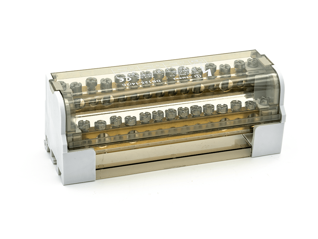 Verdeelblok 2F 125A 2x10-25 + 2x6-16 +11x1.5-6 TS35 Cembre