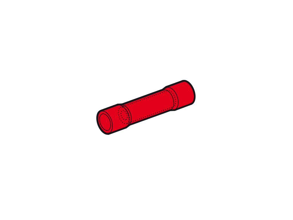 doorverbinder geisoleerd 0.25-1.5mm2 rood PA6.6 VPE100