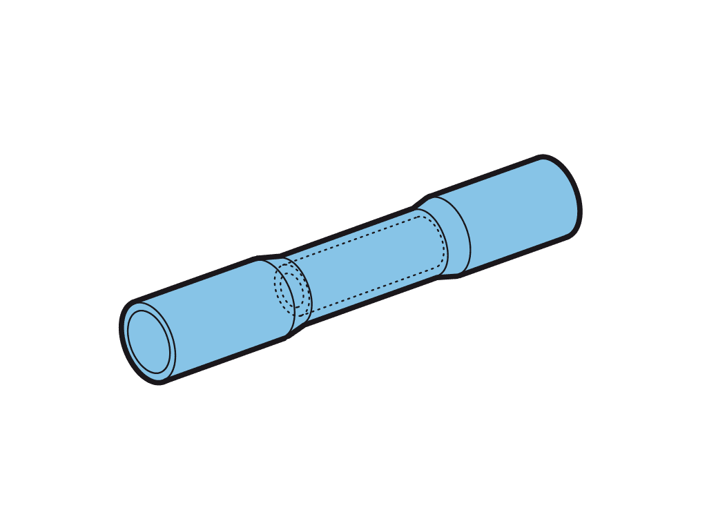 doorverbinder geisoleerd 1.5-2.5mm2 blauw krimpkous PE HD VPE100
