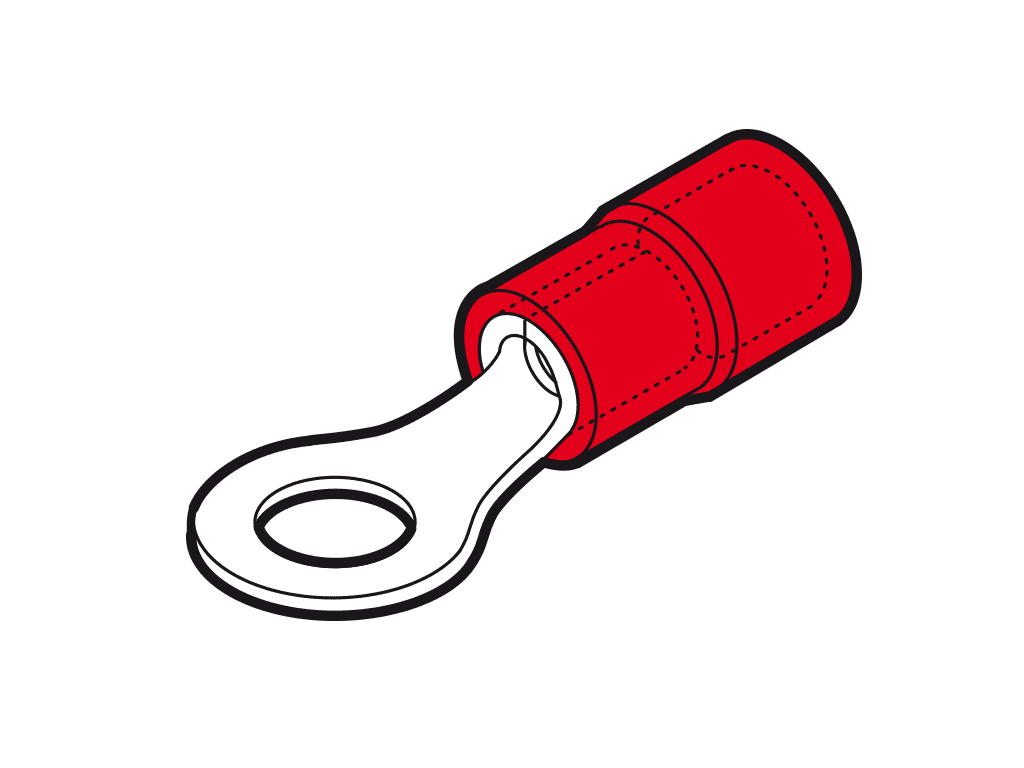 ringkabelschoen geisoleerd 0.25-1.5mm2 rood M10 PVC VPE100