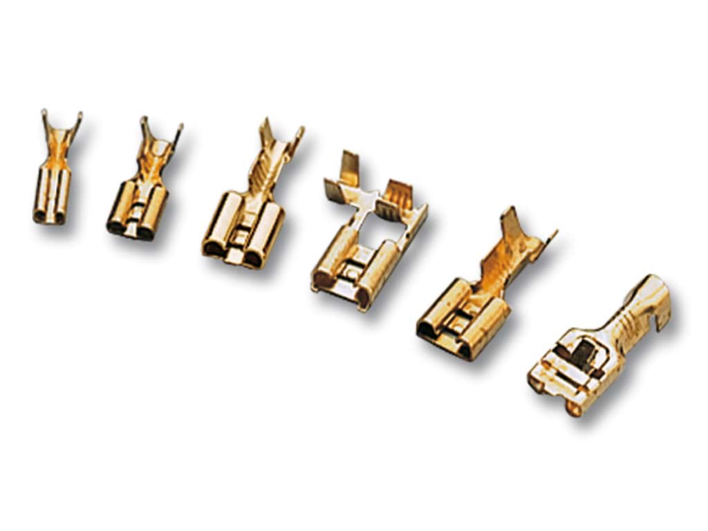 FEMALE CONNECTOR 0.5-1sqmm OPEN BARREL BRASS 6.3x0.8mm TAB SIZE
