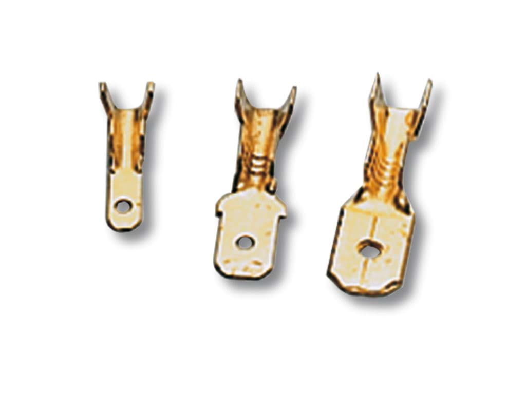 MALE CONNECTOR 1-2.5sqmm OPEN BARREL BRASS 6.3x0.8mm TAB SIZE