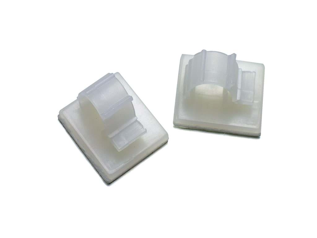 9X12MM.NATURAL SELF-ADHESIVE PA6.6 POLYAMIDE CABLE CLIPS, SUITABLE FOR